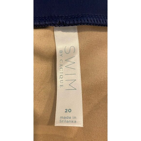 NWT Swim by Cacique Bathing Suit Swim Skirt Blue White Size 20 New - Picture 2 of 5